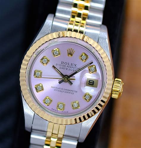 rolex datejust 26mm steel pink gold ladies watch